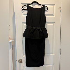 Moschino Black Midi Dress with Peplum